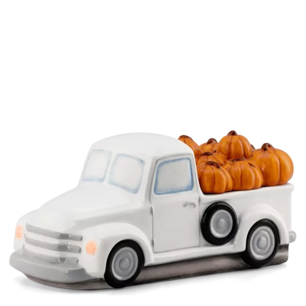 Retro White Truck Warmer + Pumpkin Delivery Lid