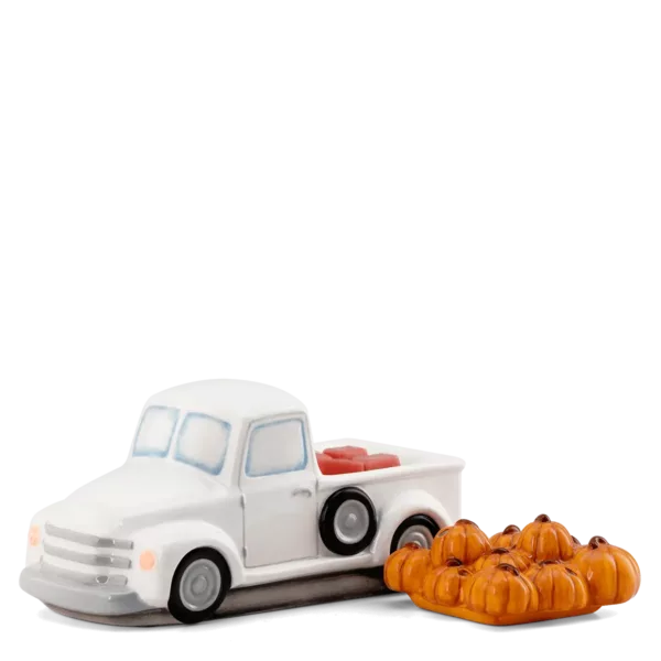 Retro White Truck Warmer + Pumpkin Delivery Lid - Image 3