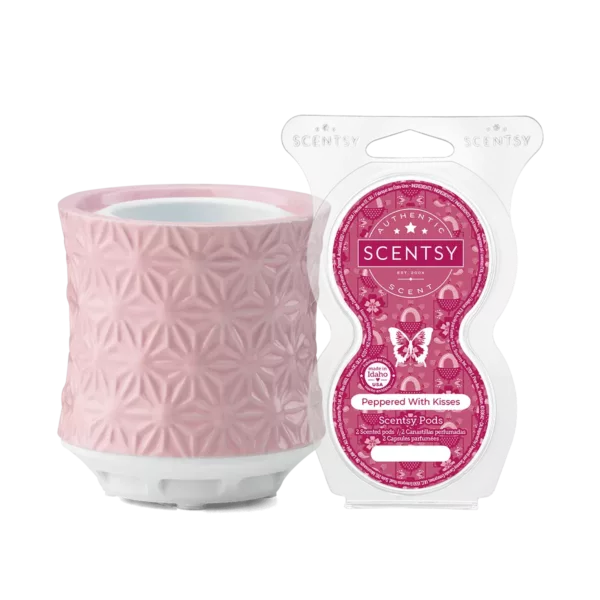 Burst Tabletop Fan Diffuser + Peppered With Kisses Scentsy Pods Bundle